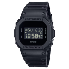 Black Casio G-Shock digital watch on a white background