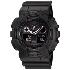Casio G-Shock GA-100-1A1DR – All Black Analog-Digital Watch with Speedometer