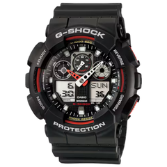 Casio G-Shock GA-100-1A4DR – Black & Blue Analog-Digital Men's Watch